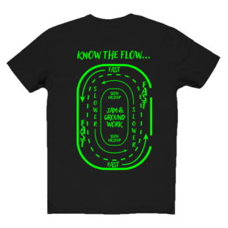 KNOW THE FLOW GRAPHIC ON T-SHIRT BACK