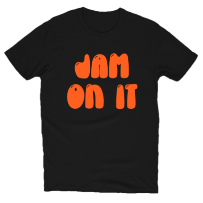 KNOW_THE_FLOW-JAM_ON_IT-TSHIRT-BLACK-NEON_ORANGE-FRONT