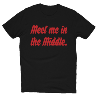 KNOW_THE_FLOW-MEET_ME_IN_THE_MIDDLE-TSHIRT-BLACK-RED-FRONT